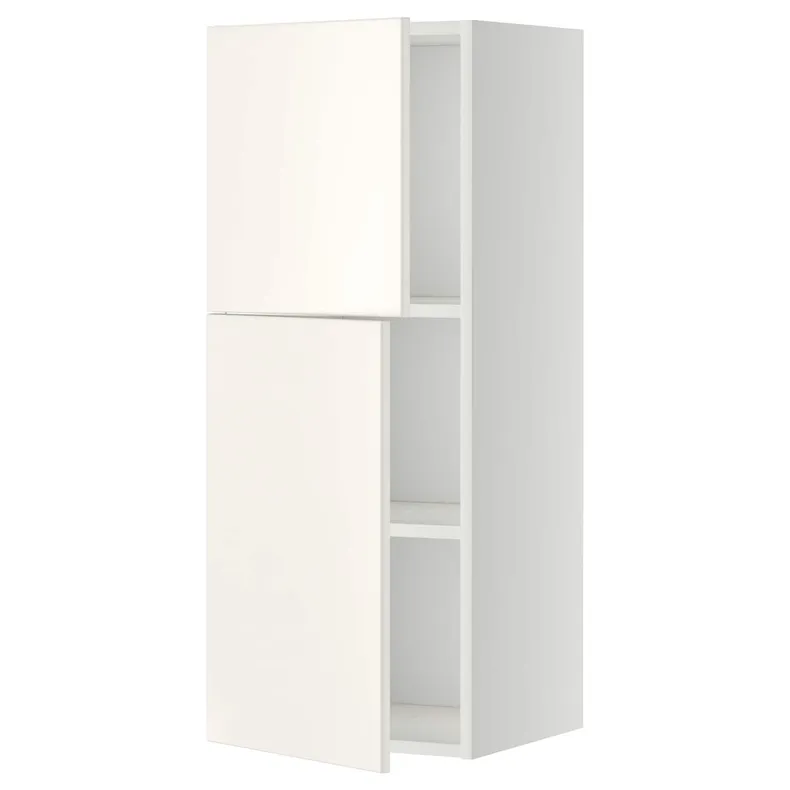 IKEA METOD МЕТОД, навесной шкаф с полками / 2дверцы, белый / белый, 40x100 см 494.609.29 фото №1