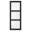 IKEA LERHYTTAN ЛЕРХЮТТАН, скляні дверцята, чорна морилка, 40x100 см 203.560.80 фото thumb №1