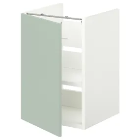 IKEA ENHET ЭНХЕТ, напольн шкаф д / раковины / полка / дверь, белый / бледный серо-зеленый, 40x42x60 см 694.968.71 фото