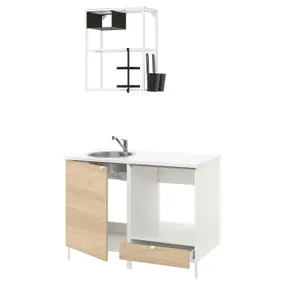 IKEA ENHET ЭНХЕТ, кухня, белый / имит. дуб, 123x63.5x222 см 493.370.53 фото