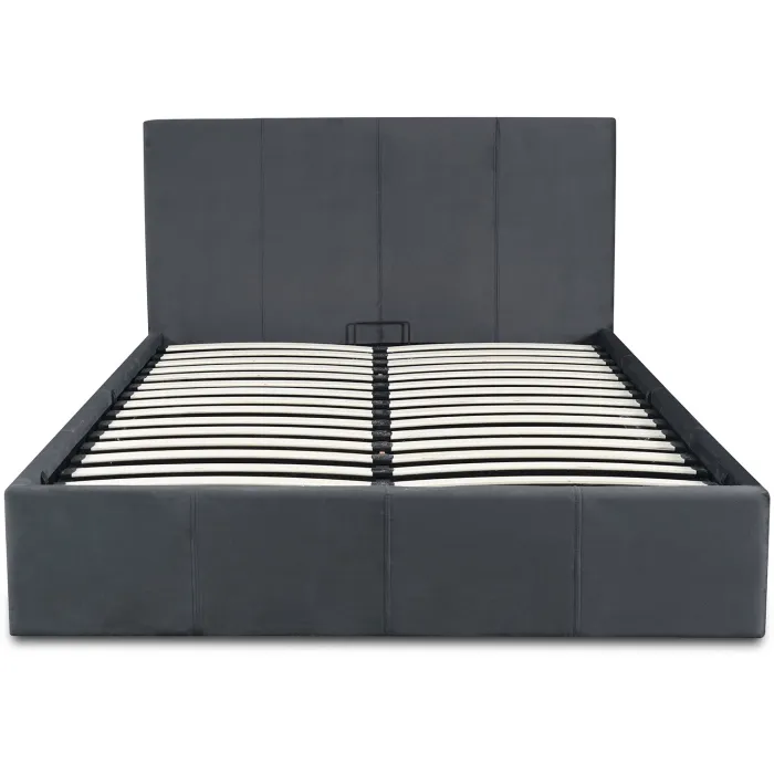 Ліжко двоспальне оксамитове MEBEL ELITE MELIA Velvet, 140x200 см, Темно-сірий фото №1