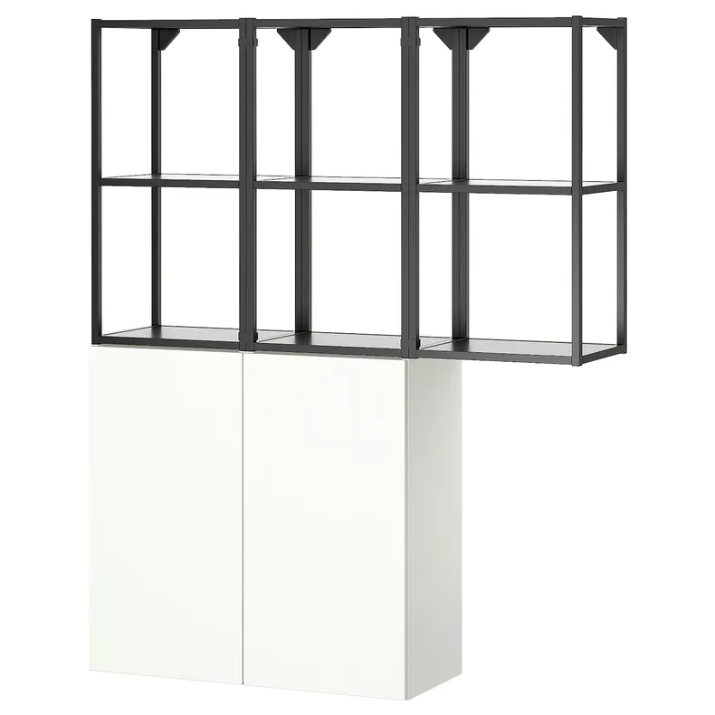IKEA ENHET ЕНХЕТ, шафа, антрацит/білий, 120x32x150 см 995.480.10 фото №1