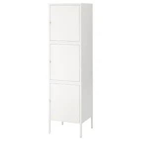 IKEA HÄLLAN ХЭЛЛАН, комбинация для хранения с дверцами, белый, 45x47x167 см 492.493.96 фото