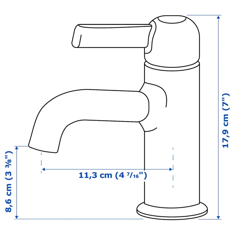 IKEA VOXNAN ВОКСНАН, змішувач для раковини, хромований 005.332.58 фото №4