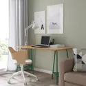 IKEA ANFALLARE АНФАЛЛАРЕ / TILLSLAG ТІЛЛЬСЛАГ, письмовий стіл, бамбук / зелений, 140x65 см 694.783.15 фото thumb №4