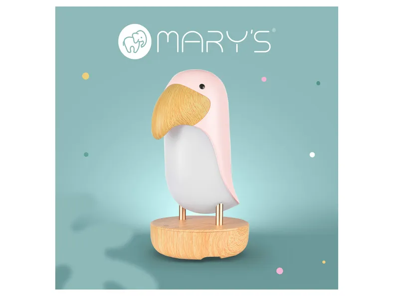 BRW Светодиодная колонка Toucan от Mary's светло-розовая и коричневая 096908 фото №4