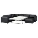 IKEA VIMLE ВІМЛЕ, кут диван-ліжко, 5-місн з кушеткою, Гранн/Бомстад чорний 794.773.77 фото thumb №1