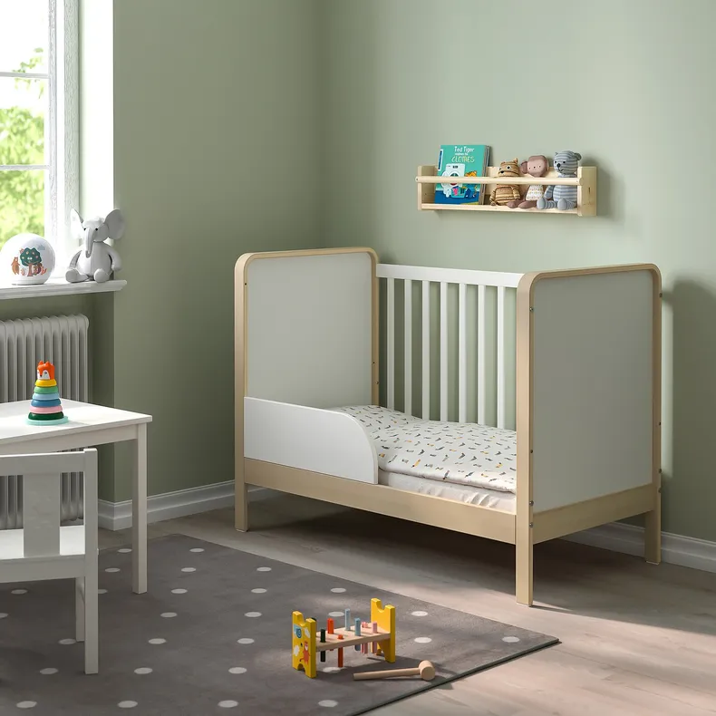 IKEA ÄLSKVÄRD ЕЛЬСКВЕРД, ліжко для немовлят, береза/білий, 60x120 см 503.148.09 фото №4