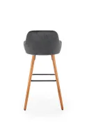 Барний стілець оксамитовий HALMAR H93 Velvet, ніжки - горіх, оббивка - темно-сірий фото thumb №8