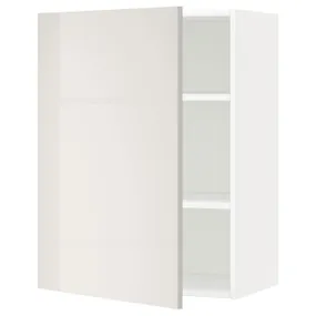 IKEA METOD МЕТОД, навесной шкаф с полками, белый / светло-серый, 60x80 см 494.582.57 фото