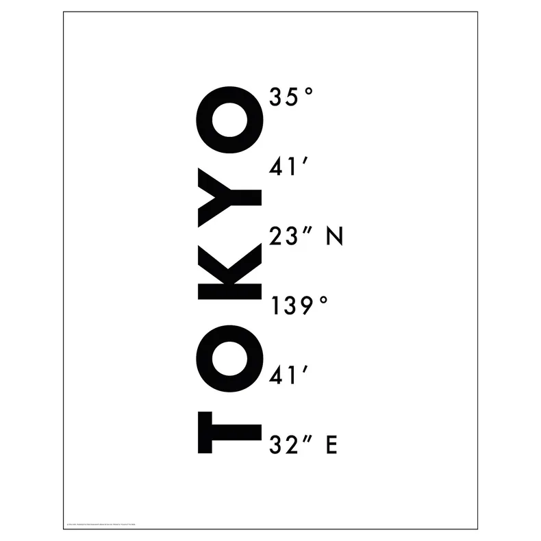 IKEA BILD БИЛЬД, постер, Координаты Токио, 40x50 см 505.130.26 фото №1