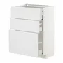 IKEA METOD МЕТОД / MAXIMERA МАКСІМЕРА, підлогова шафа з 3 шухлядами, білий / стенсундський білий, 60x37 см 394.095.16 фото