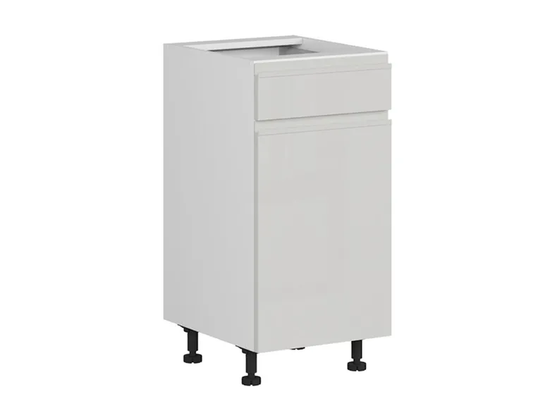 BRW Кухонный базовый шкаф Sole 40 см левый с ящиками soft close светло-серый глянец, альпийский белый/светло-серый глянец FH_D1S_40/82_L/STB-BAL/XRAL7047 фото №2