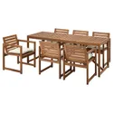 IKEA NÄMMARÖ НЕММАРЕ, стіл+6 крісел із підлокіт/вуличний, пляма світло-коричнева/куддарна бежева 794.912.22 фото thumb №1