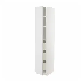IKEA METOD МЕТОД / MAXIMERA МАКСІМЕРА, висока шафа із шухлядами, білий / стенсундський білий, 40x60x200 см 794.093.26 фото
