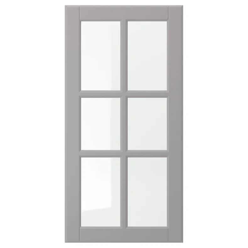IKEA BODBYN БУДБИН, стеклянная дверь, серый, 40x80 см 304.850.48 фото №1
