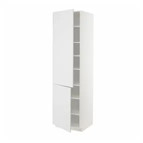 IKEA METOD МЕТОД, висока шафа із полицями / 2 дверцят, білий / стенсундський білий, 60x60x220 см 394.696.66 фото