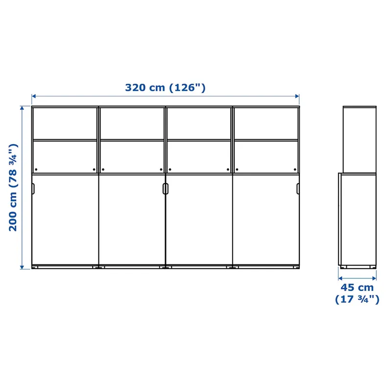 IKEA GALANT ГАЛАНТ, комбінація для зберіг з розсув двер, білий, 320x200 см 692.852.08 фото №6