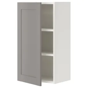 IKEA ENHET ЭНХЕТ, навесной шкаф с 2 полками / дверцей, белая / серая рама, 40x32x75 см 993.209.98 фото