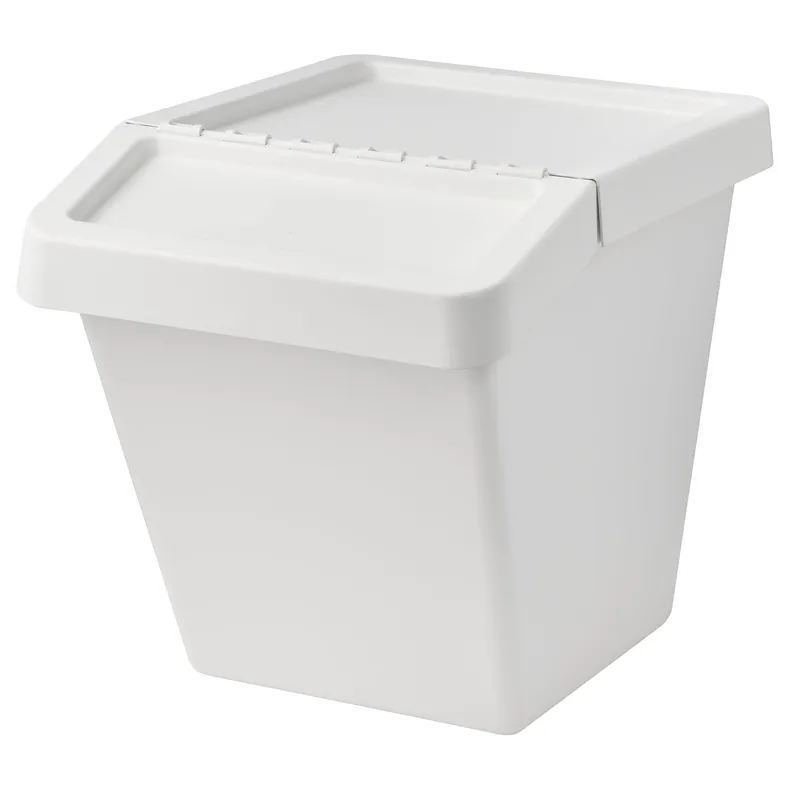 IKEA SORTERA СОРТЕРА, кошик для сміття із кришкою, білий, 60 л 702.558.99 фото №1
