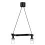 IKEA ACKJA АККЙА / MOLNART МОЛЬНАРТ, підвісний світильник із лампою, хвилястий чорний / трубчастий візерунок 895.371.30 фото