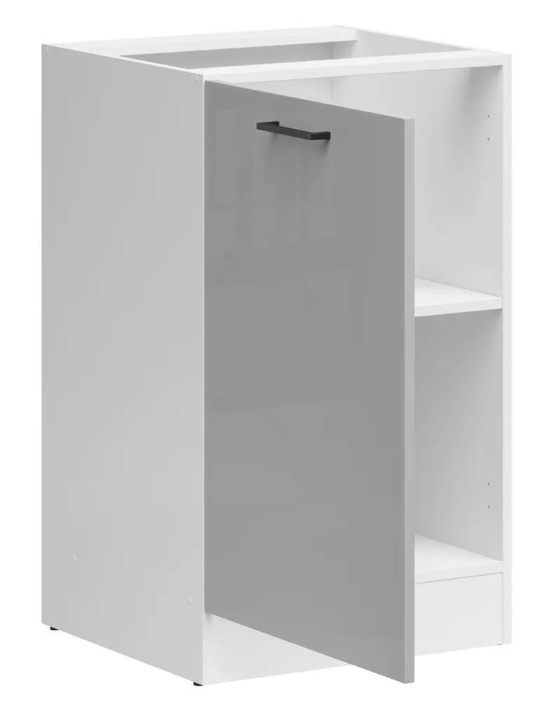 BRW Базовый шкаф для кухни Junona Line 50 см левый светло-серый глянец, светло-серый глянец D1D/50/82_L_BBL-BI/JSZP фото №3