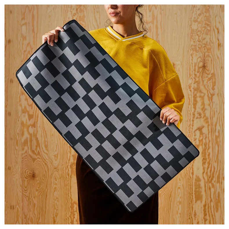 IKEA BLÅSKATA БЛОСКАТА, игровой коврик для мыши, черный / серый узор, 40x80 см 605.695.22 фото №7
