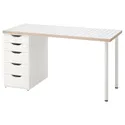IKEA LAGKAPTEN ЛАГКАПТЕН / ALEX АЛЕКС, письменный стол, белый антрацит / белый, 140x60 см 795.084.30 фото thumb №1