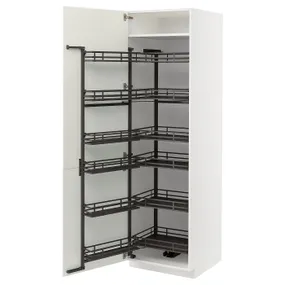 IKEA METOD МЕТОД, высокий шкаф с выдвижным модулем, белый / гавсторпский бежевый, 60x60x200 см 394.719.66 фото