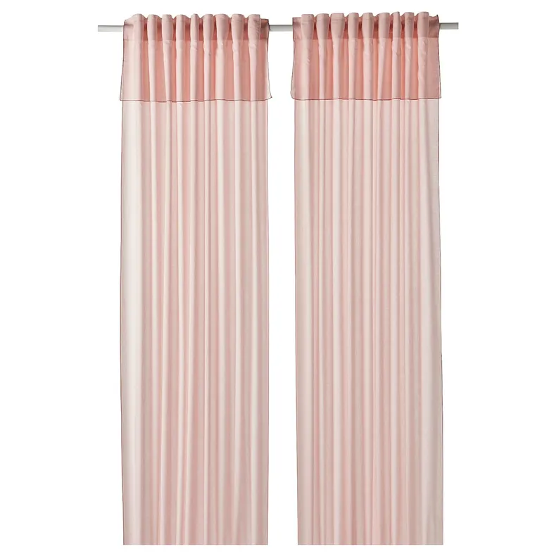 IKEA MOALISA МОАЛИЗА, гардины, 2 шт., бледно-розовый / розовый, 145x300 см 204.995.07 фото №1