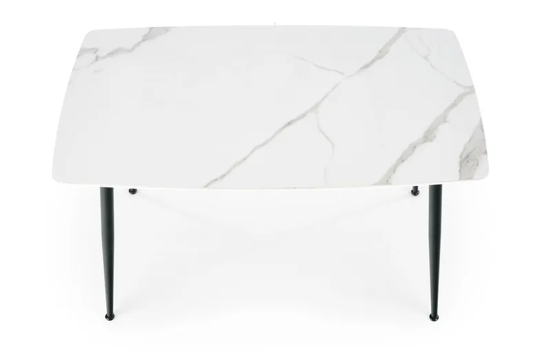 Кухонный стол HALMAR MARCO 120x70 см белый мрамор/черный фото №9