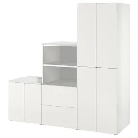IKEA SMÅSTAD СМОСТАД / PLATSA ПЛАТСА, шафа, білий/білий, 180x57x181 см 594.860.71 фото