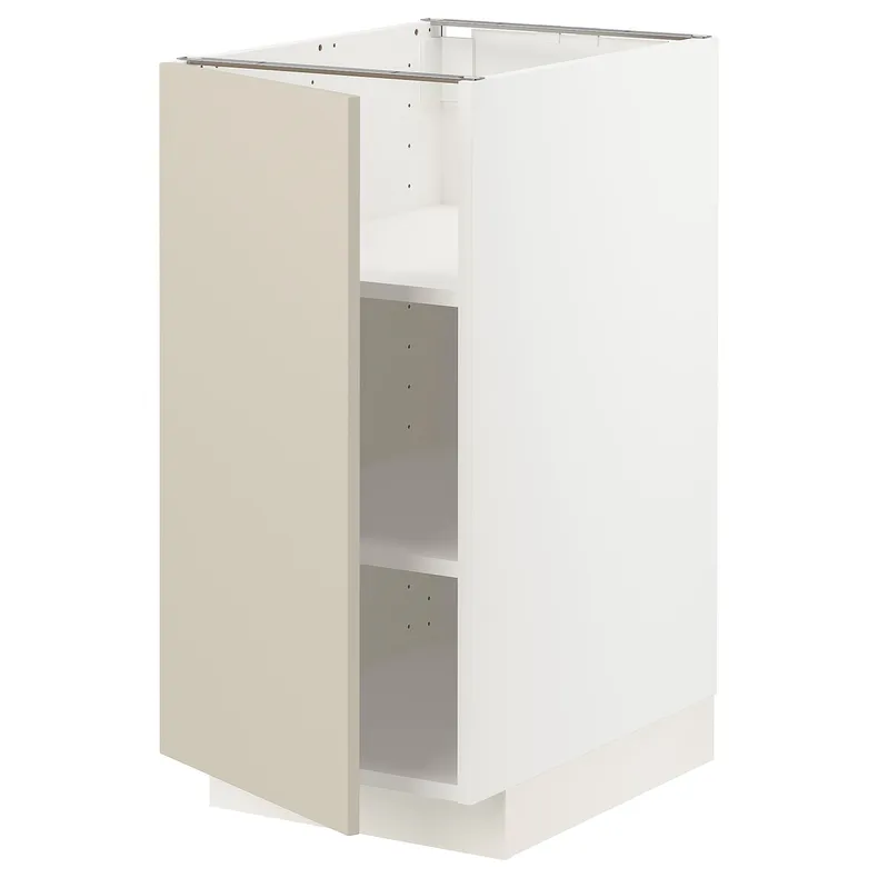 IKEA METOD МЕТОД, підлогова шафа з полицями, білий / хавсторпський бежевий, 40x60 см 294.570.65 фото №1