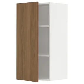 IKEA METOD МЕТОД, навесной шкаф с полками, белый / Имитация коричневого ореха, 40x80 см 795.198.91 фото