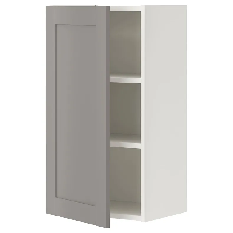 IKEA ENHET ЕНХЕТ, настінн шафа з 2 поличками/дверцят, біла/сіра рамка, 40x32x75 см 993.209.98 фото №1