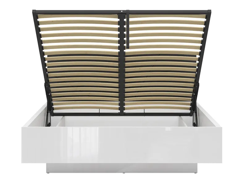 BRW Комплект: ліжко з підйомним механізмом та нішею для зберігання 160х200 см BRW FORN білий глянцевий / чорний матовий + матрац CERES LOZ/160/B+CERES-BIP/CAM фото №4