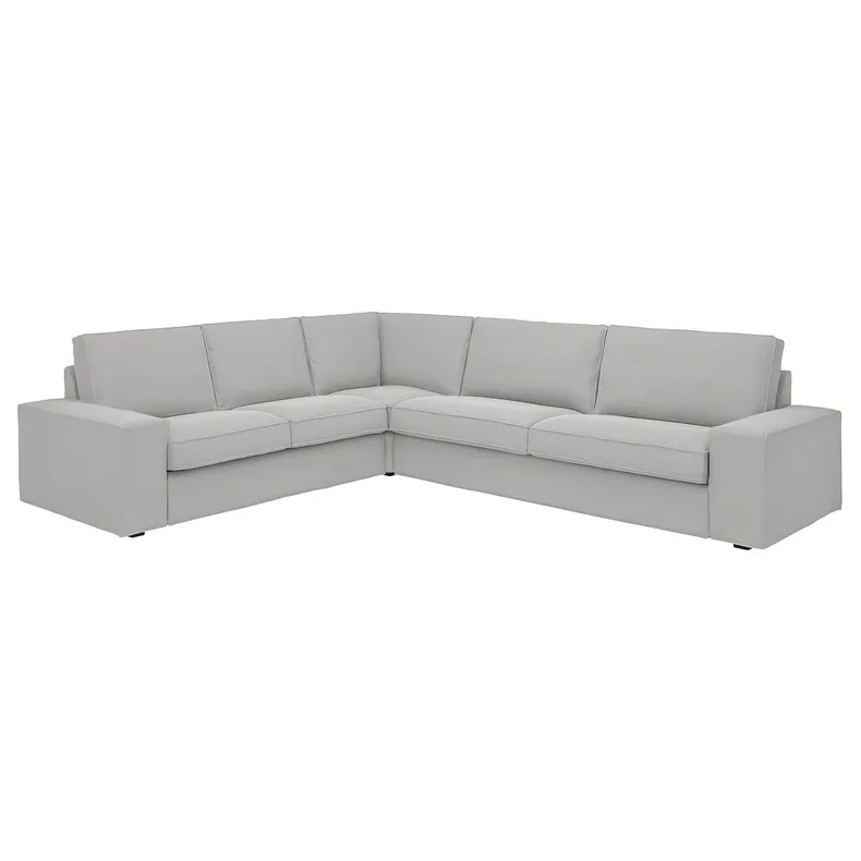 IKEA KIVIK КИВИК, 5-местный угловой диван, Талмира белая/черная 394.847.18 фото №1