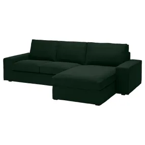 IKEA KIVIK КІВІК, 3-місний диван із кушеткою, Талміра темно-зелена 794.848.20 фото