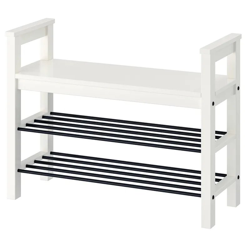 IKEA HEMNES ХЕМНЭС, скамья с полкой для обуви, белый, 85x32x65 см 002.438.00 фото №1