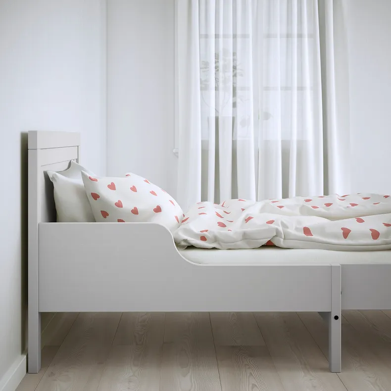 IKEA SUNDVIK СУНДВИК, раздвижная кровать с реечным дном, серый, 80x200 см 494.215.08 фото №5