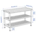 IKEA PINNIG ПИННИГ, скамья с полкой для обуви, черный, 79x35x52 см 803.297.91 фото thumb №7