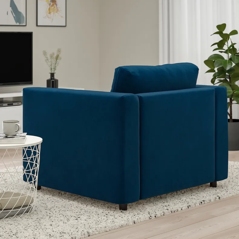 IKEA VIMLE ВІМЛЕ, крісло, Джупард темно-зелено-синій 294.771.29 фото №3