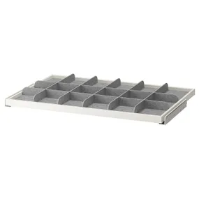 IKEA KOMPLEMENT КОМПЛЕМЕНТ, висувна полиця з роздільником, білий / світло-сірий, 100x58 см 893.319.97 фото