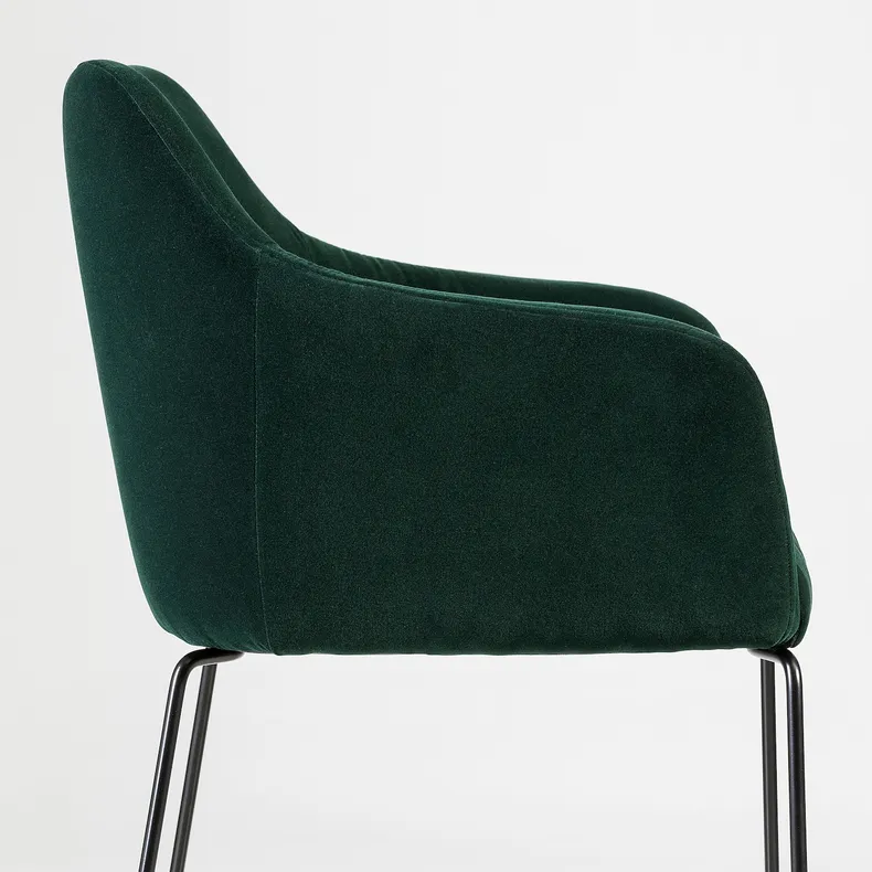 IKEA TOSSBERG ТОССБЕРГ, стул, черный металл / зеленый акамит 205.182.33 фото №7