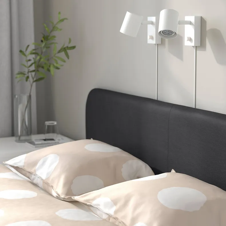 IKEA SLATTUM СЛАТТУМ, каркас ліжка з оббивкою, Віссл темно-сірий, 160x200 см 405.712.48 фото №4
