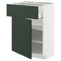 IKEA METOD МЕТОД / MAXIMERA МАКСИМЕРА, напольный шкаф с ящиком/дверцей, белый/Гавсторп темно-зеленый, 60x37 см 395.575.59 фото thumb №1