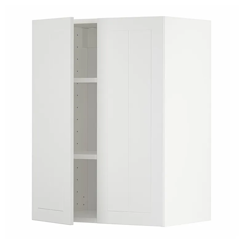 IKEA METOD МЕТОД, навесной шкаф с полками / 2дверцы, белый / Стенсунд белый, 60x80 см 094.631.66 фото №1