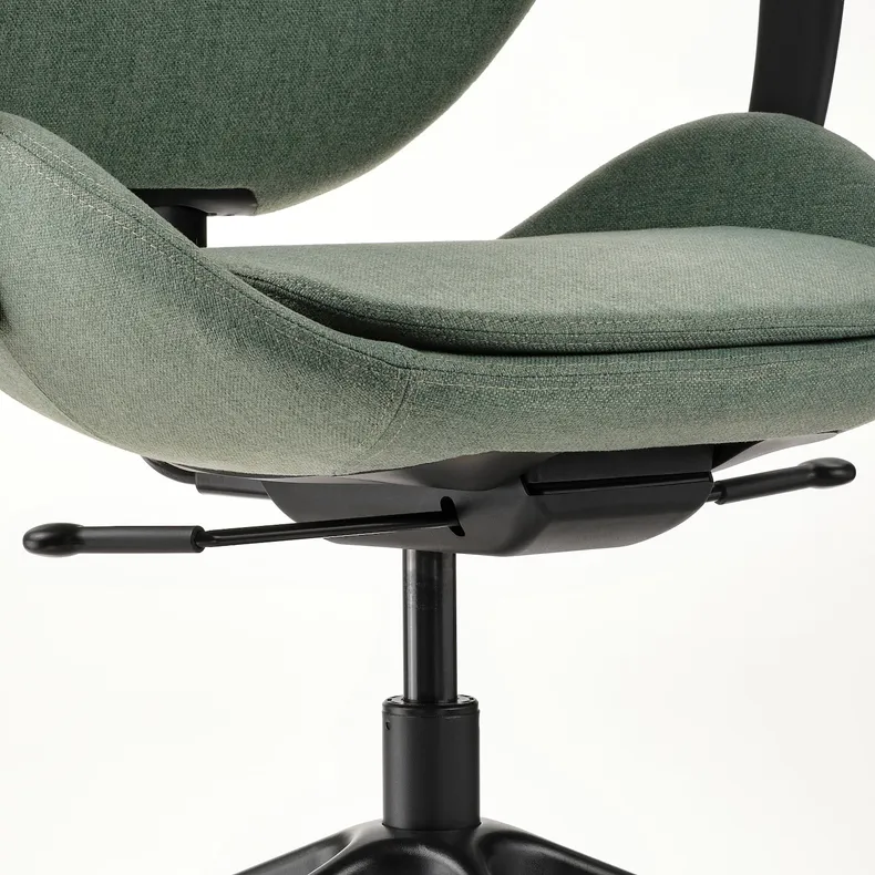 IKEA HATTEFJÄLL ХАТТЕФЬЕЛЛЬ, рабочий стул с подлокотниками, Окрашенный в зеленый / черный цвет 505.389.70 фото №7