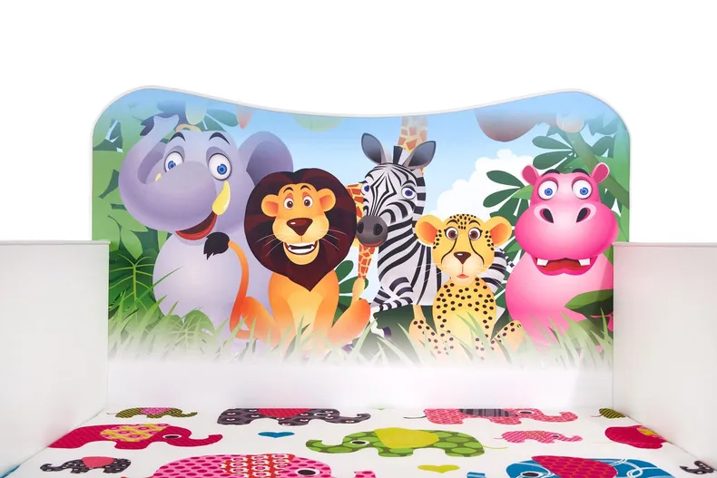 Кровать для детей с матрасом HALMAR HAPPY jungle 145x76 см разноцветная фото №3