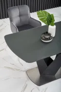 Обеденный стол раскладной HALMAR PATRIZIO 160-200x90 см, столешница - темный ясен, ножка - черный фото thumb №19